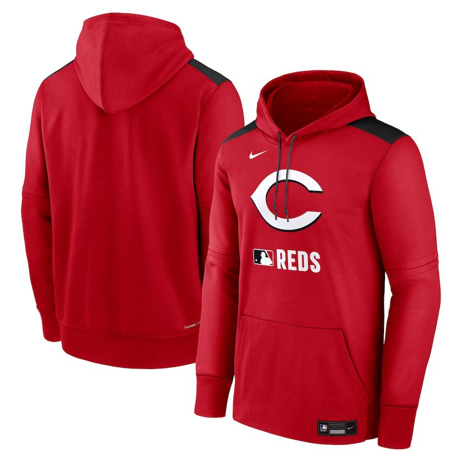 Men 2025 MLB Cincinnati Reds Red Nike hoodie style 1->miami marlins->MLB Jersey